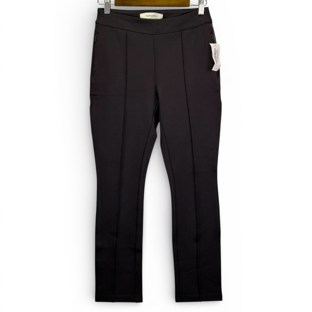 Bluffworks Women's Petaluma Ponte Pintuck Slim Fit Charcoal Grey Size 2 NWT